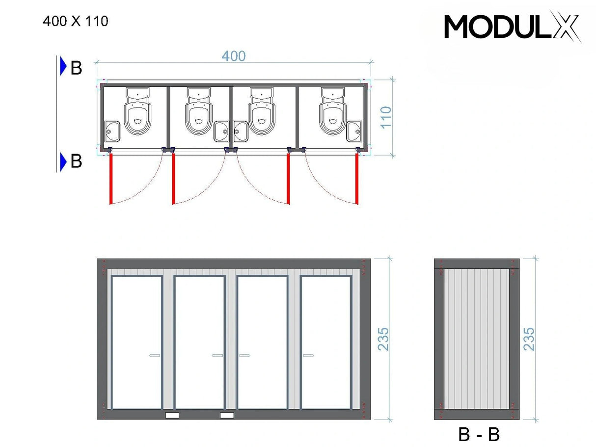 WC Container ( 4’er WC) 110x400 (SAN-411)
