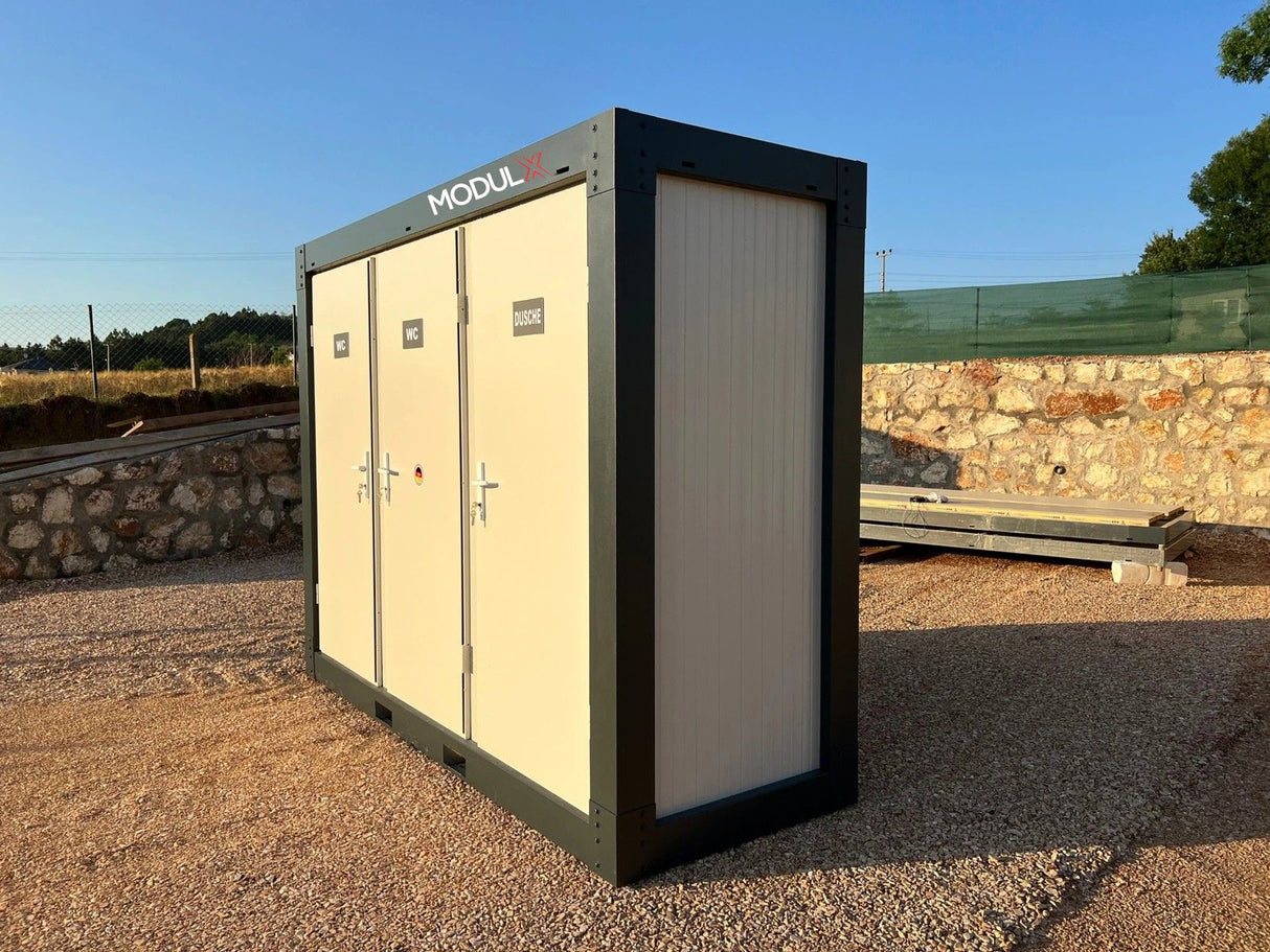 WC – Dusche Container ( 2x WC + 1x Dusche) 110x300 (SAN-316)