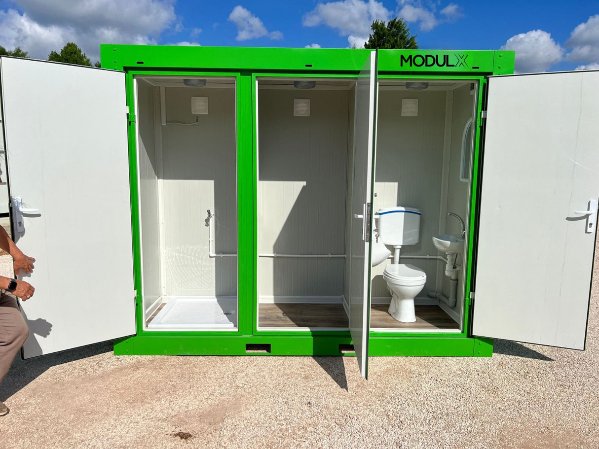 WC – Umkleide -Dusche Container ( 1x WC + 1x Umkleide +1x Dusche) 110x300 (SAN-314)