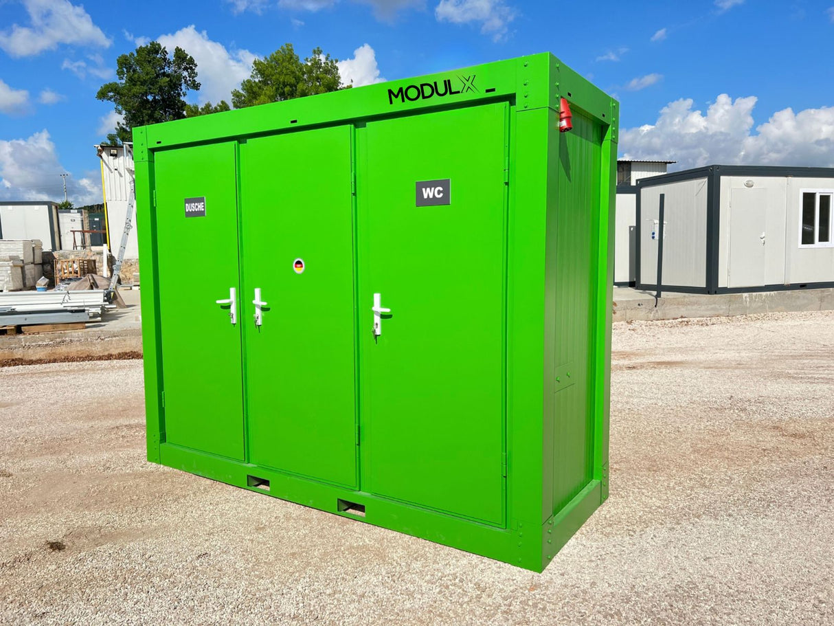 WC – Umkleide -Dusche Container ( 1x WC + 1x Umkleide +1x Dusche) 110x300 (SAN-314)