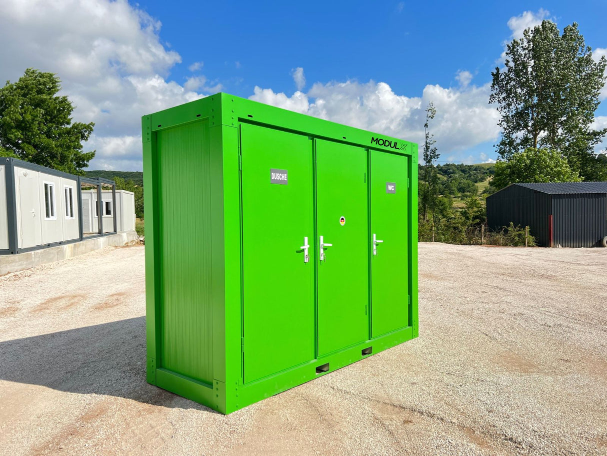 WC – Umkleide -Dusche Container ( 1x WC + 1x Umkleide +1x Dusche) 110x300 (SAN-314)