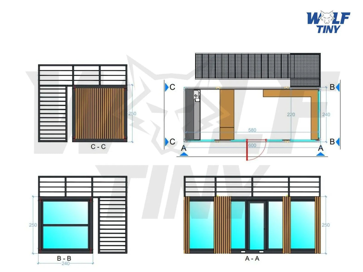 CAFE HAUS mit Terasse & Veranda 240×600