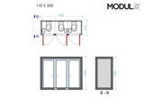 WC Container ( 3’er WC) 110x300 (SAN-311)