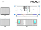 Bürocontainer Basicline XL 300x700 (XL-36)